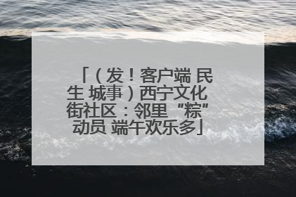 （发！客户端 民生 城事）西宁文化街社区：邻里“粽”动员 端午欢乐多