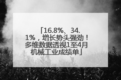 16.8%、34.1%，增长势头强劲！多维数据透视1至4月机械工业成绩单