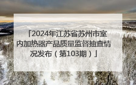 2024年江苏省苏州市室内加热器产品质量监督抽查情况发布（第103期）