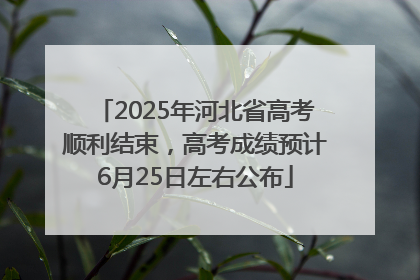 2025年河北省高考顺利结束，高考成绩预计6月25日左右公布