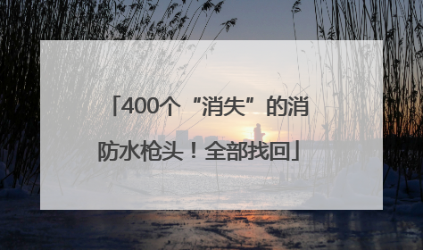 400个“消失”的消防水枪头！全部找回
