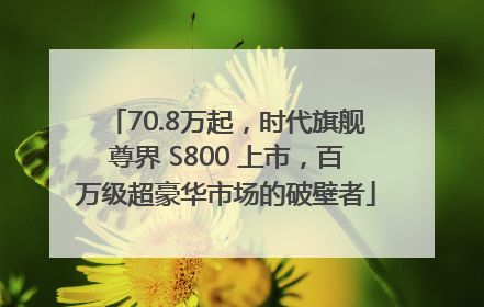 70.8万起，时代旗舰尊界 S800 上市，百万级超豪华市场的破壁者