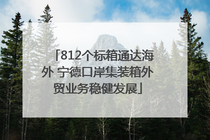 812个标箱通达海外 宁德口岸集装箱外贸业务稳健发展