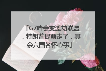 G7峰会变渡劫联盟，特朗普提前走了，其余六国各怀心事